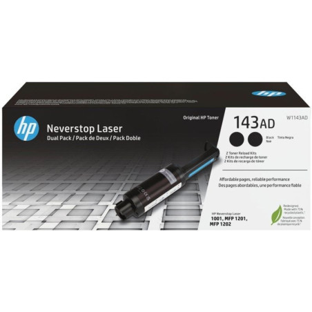 Kit de recarga tóner original nº143ad multipack/ 2x negro
