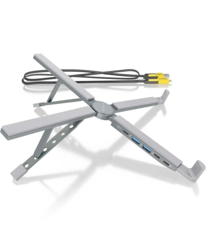 Soporte de sobremesa - docking usb tipo-c aisens asuc-4p021-gr/ 2xusb/ 1xusb tipo-c/ 1xusb tipo-c pd/ gris