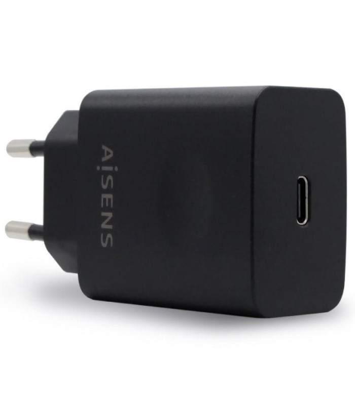 Cargador de pared aisens asch-1pd20-bk/ 1xusb tipo-c/ 20w