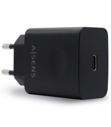 Cargador de pared aisens asch-1pd20-bk/ 1xusb tipo-c/ 20w