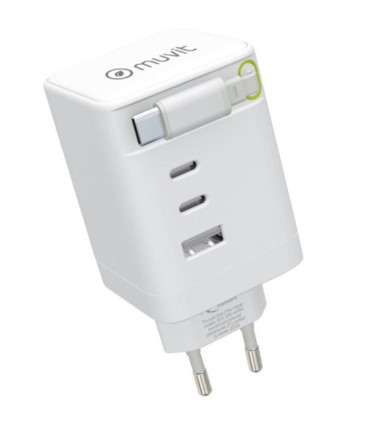 Cargador de pared muvit for change mcacc0050/ 1xusb/ 2xusb tipo-c/ 100w