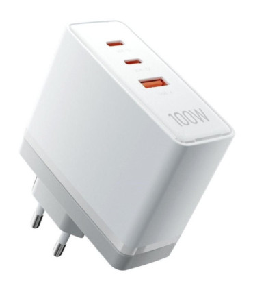 Cargador de pared gan vention fegw0-eu/ 2xusb tipo-c/ 1xusb/ 100w