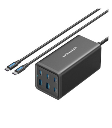 Cargador de pared vention fenb0-eu/ 4xusb tipo-c/ 2xusb/ 200w