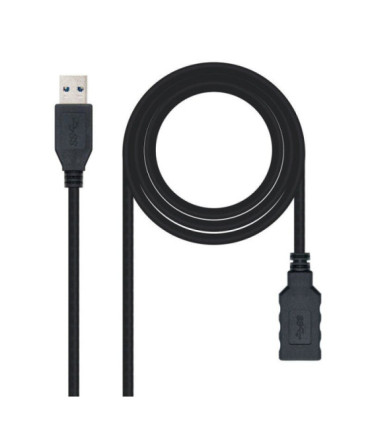 Cable alargador usb 3.0 nanocable 10.01.0901-bk/ usb macho - usb hembra/ 1m/ negro