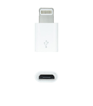 Adaptador micro usb 2.0 lightning nanocable 10.10.4100/ micro usb hembra - lightning macho/ blanco