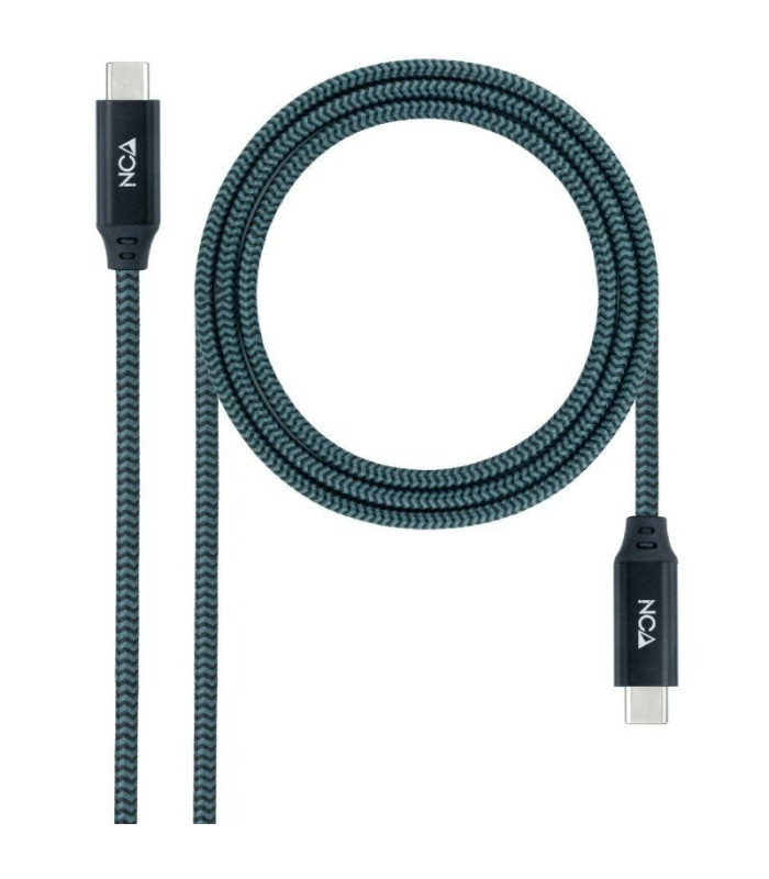 Cable usb 3.2 tipo-c nanocable 10.01.4301-comb/ usb tipo-c macho - usb tipo-c macho/ hasta 100w/ 20gbps/ 1m/ gris y negro