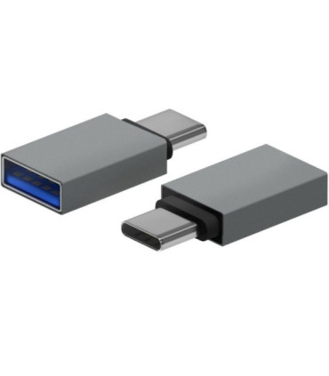 Adaptador usb 3.2 aisens a108-0718/ usb hembra - usb tipo-c macho/ gris