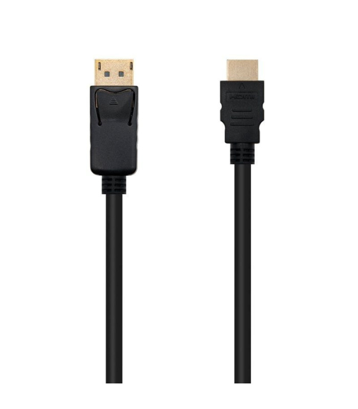 Cable conversor nanocable 10.15.4301/ displayport macho - hdmi macho/ 1m/ negro