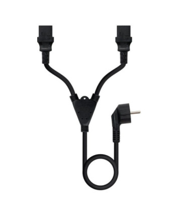 Cable alimentación nanocable 10.22.0100/ schuko macho - 2 x c13 hembra/ 1.8m/ negro