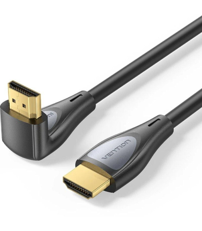 Cable hdmi 2.0 4k acodado vention alqbh/ hdmi macho - hdmi macho/ 2m/ negro