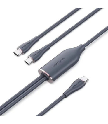 Cable usb 2.0 tipo-c vention ctmbg/ usb tipo-c macho - 2 x usb tipo-c macho/ hasta 100w/ 480mbps/ 1.5m/ negro