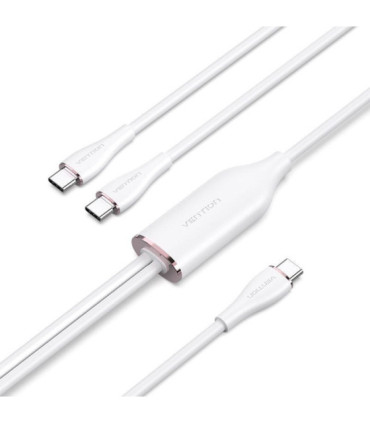 Cable usb 2.0 tipo-c vention ctmwg/ usb tipo-c macho - 2 x usb tipo-c macho/ hasta 100w/ 480mbps/ 1.5m/ blanco