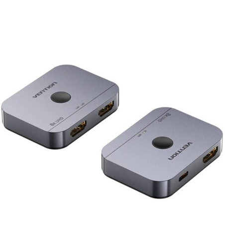 Switch conmutador 8k hdmi 2.1 bidireccional vention akph0 hdmi hembra/usb-c hembra - 2x hdmi hembra
