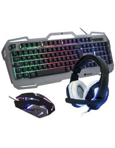 Pack gaming ngs gbx-1500/ teclado + ratón óptico + auriculares con micrófono