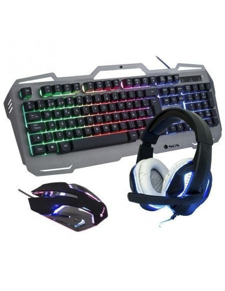 Pack gaming ngs gbx-1500/ teclado + ratón óptico + auriculares con micrófono