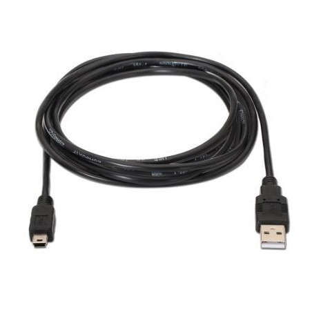 Cable usb 2.0 aisens a101-0026/ usb macho - miniusb macho/ hasta 2.5w/ 60mbps/ 3m/ negro