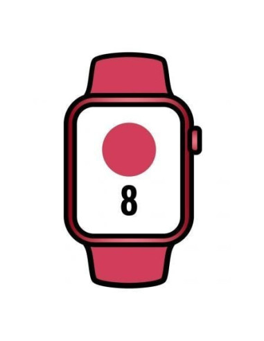 Apple watch series 8/ gps/ cellular/ 41mm/ caja de aluminio rojo/ correa deportiva rojo