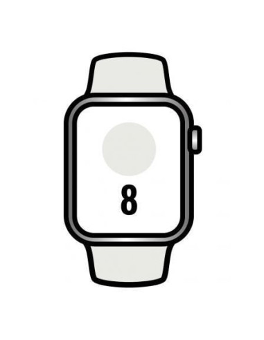 Apple watch series 8/ gps/ cellular/ 41mm/ caja de acero inoxidable plata/ correa deportiva blanca