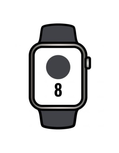 Apple watch series 8/ gps/ cellular/ 41mm/ caja de acero inoxidable grafito/ correa deportiva medianoche