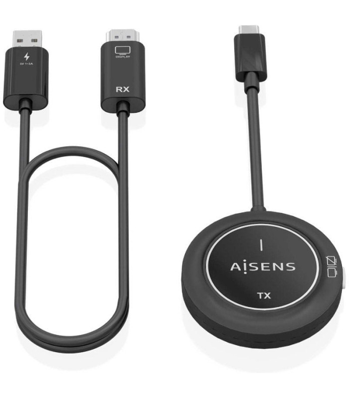 Adaptador/transmisor de vídeo inalámbrico usb tipo-c - hdmi aisens aswl-h2kc30m003-bk