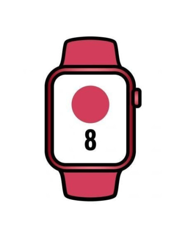 Apple watch series 8/ gps/ cellular/ 45mm/ caja de aluminio rojo/ correa deportiva rojo