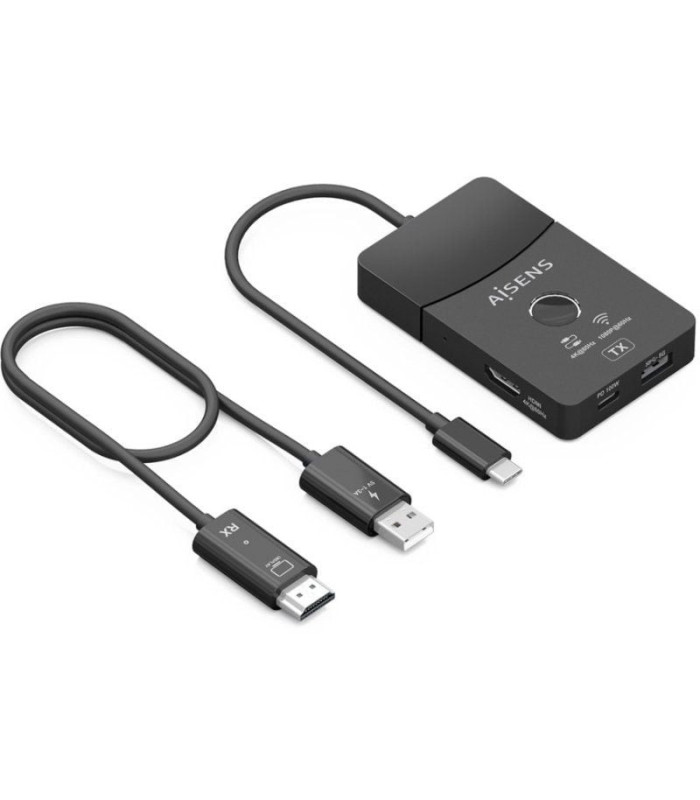 Adaptador/transmisor de vídeo inalámbrico usb tipo-c - hdmi aisens aswl-h2kdc30m05-bk/ 100w