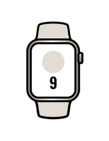 Apple watch series 9/ gps/ 41mm/ caja de aluminio blanco estrella/ correa deportiva blanco estrella s/m