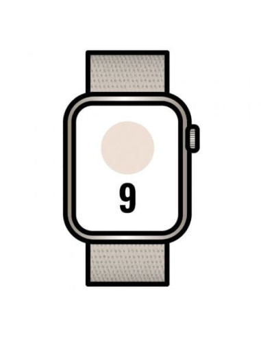 Apple watch series 9/ gps/ 45mm/ caja de aluminio blanco estrella/ correa deportiva loop blanco estrella