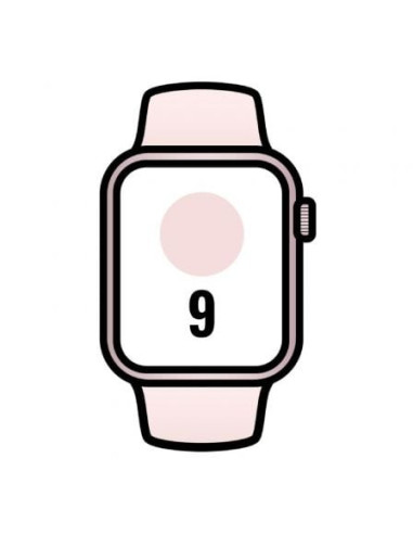 Apple watch series 9/ gps/ 45mm/ caja de aluminio rosa/ correa deportiva rosa claro m/l