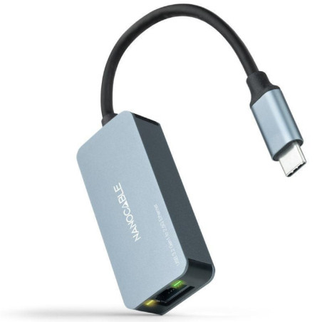 Adaptador usb tipo-c - rj45 nanocable 10.03.0410/ 2500mbps