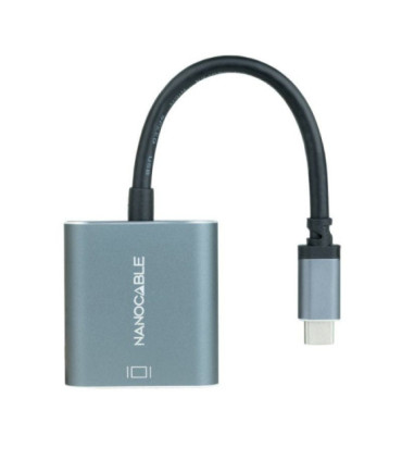 Cable conversor nanocable 10.16.4103-g/ usb tipo-c macho - dvi-d (24+1) hembra/ 15cm/ gris