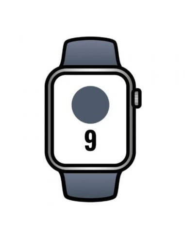 Apple watch series 9/ gps/ cellular/ 41mm/ caja de aluminio plata/ correa deportiva azul tempestad s/m