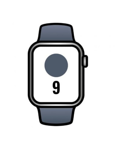 Apple watch series 9/ gps/ cellular/ 41 mm/ caja de acero plata/ correa deportiva azul tempestad s/m