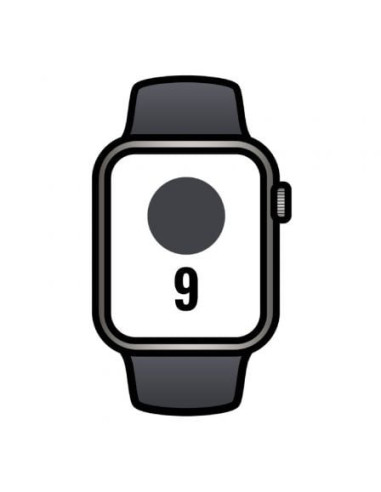 Apple watch series 9/ gps/ cellular/ 41 mm/ caja de acero grafito/ correa deportiva medianoche s/m