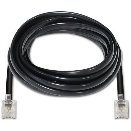 Cable de teléfono rj11 6p4c aisens a143-0319/ 2m/ negro