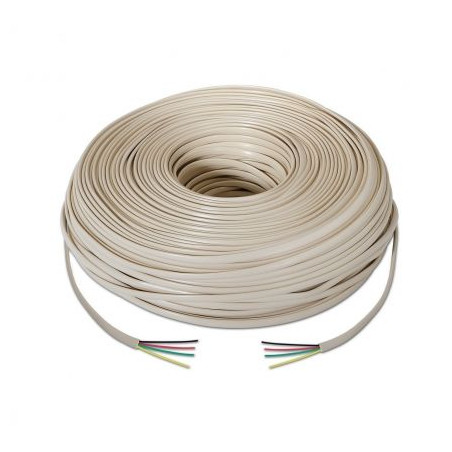 Bobina de cable de teléfono aisens a143-0321 4c/ 100m/ beige