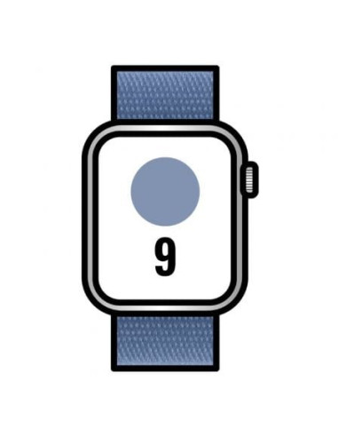 Apple watch series 9/ gps/ 45mm/ cellular/ caja de aluminio plata/ correa deportiva loop azul invierno