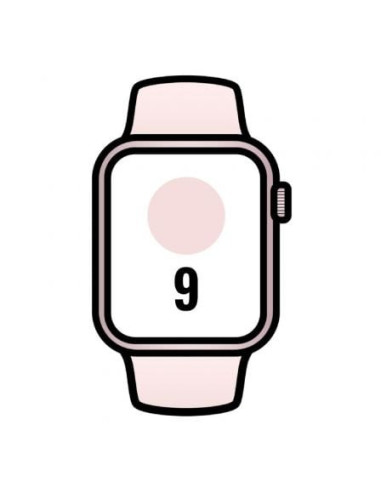 Apple watch series 9/ gps/ 45mm/ cellular/ caja de aluminio rosa/ correa deportiva rosa claro s/m