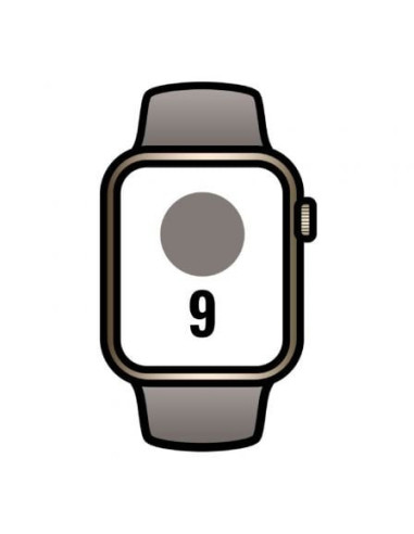 Apple watch series 9/ gps/ cellular/ 45 mm/ caja de acero oro/ correa deportiva arcilla s/m