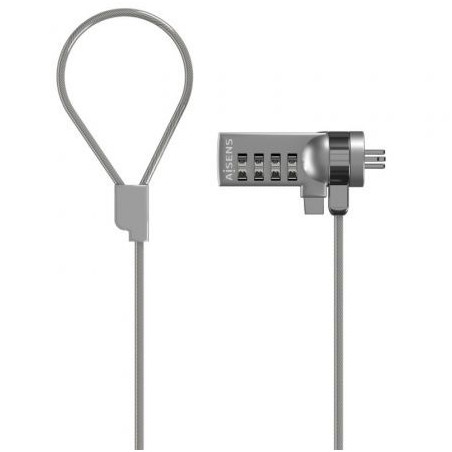 Cable de seguridad para portátiles aisens aslk-d40n01-sl/ 1.5m