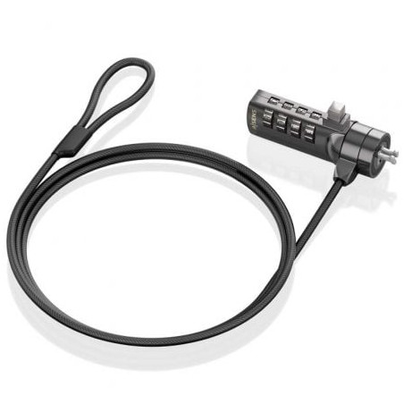 Cable de seguridad para portátiles aisens aslk-d40n03-bk/ 1.5m