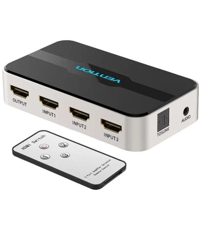 Duplicador hdmi vention afjh0/ 3x hdmi hembra - hdmi macho / 1x audio