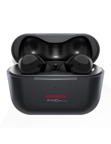 Auriculares bluetooth aiwa ebtw-888anc con estuche de carga/ autonomía 4h/ negros