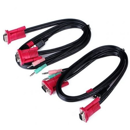 Conmutador kvm svga aisens a111-0064/ 2pc con 1 sólo teclado y ratón