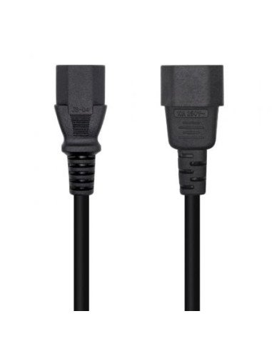 Cable alimentación aisens a132-0532/ iec c13 hembra - iec c14 macho/ 10m/ negro