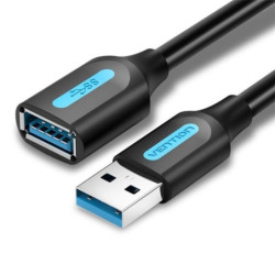 Cable alargador usb 3.0 vention cbhbj/ usb macho - usb hembra/ 5m/ negro