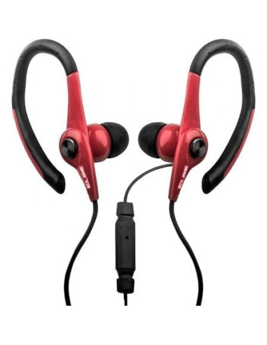 Auriculares deportivos elbe au-107-mic/ con micrófono/ jack 3.5/ rojo y negro