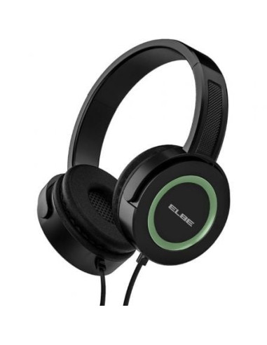 Auriculares elbe au-814-nv/ con micrófono/ jack 3.5/ negro y verde