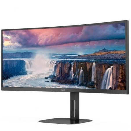 Monitor profesional ultrapanorámico curvo aoc cu34v5c/bk 34'/ wqhd/ multimedia/ negro