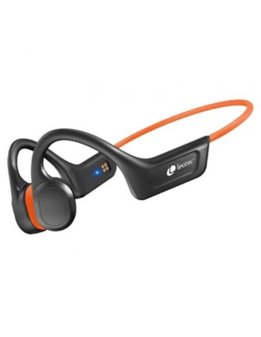 Auriculares inalámbricos deportivos de conducción ósea leotec run pro/ con micrófono/ bluetooth/ naranjas